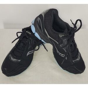 Saucony Grid Black Charcoal & Blue Running Shoes, Womens Sneakers